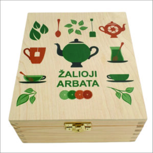ARBATINĖ 4 SKYRIŲ SU SPAUDA „ŽALIOJI ARBATA“