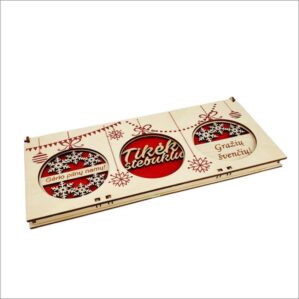 KALĖDINIŲ ŽAISLIUKŲ RINKINYS DĖŽUTĖJE 3VNT "TIKĖK STEBUKLU"