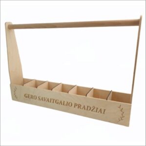 MEDINĖ BUTELIŲ DĖŽĖ „GERO SAVAITGALIO PRADŽIAI“