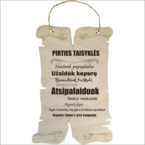 GRAVIRUOTA, PAKABINAMA LENTELĖ „PIRTIES TAISYKLĖS“