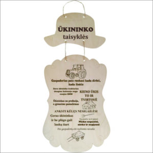 GRAVIRUOTA, PAKABINAMA LENTELĖ „ŪKININKO TAISYKLĖS“