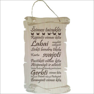 GRAVIRUOTA, PAKABINAMA LENTELĖ „ŠEIMOS TAISYKLĖS“