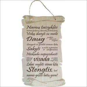GRAVIRUOTA, PAKABINAMA LENTELĖ „NAMŲ TAISYKLĖS“ 2