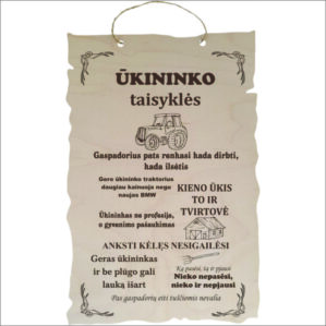 GRAVIRUOTA, PAKABINAMA LENTELĖ „ŪKININKO TAISYKLĖS“ 2